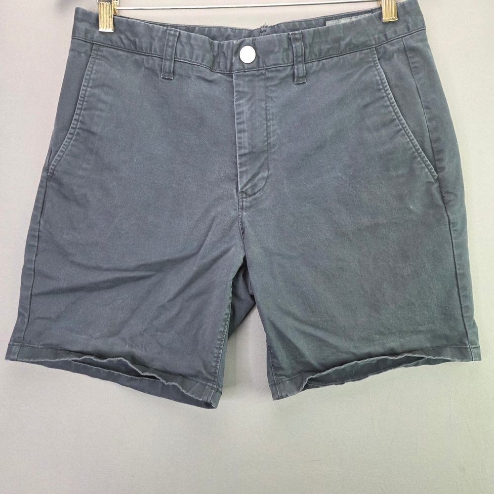 Bonobos Mens Washed Chino Shorts 32 Gray 7" Inseam Stretch Cotton Casual Summer